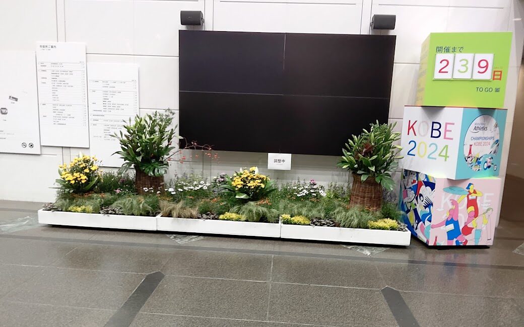 神戸の花による街の彩ガーデン（9月、神戸市役所ロビー）